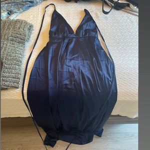 Dark blue floor length dress